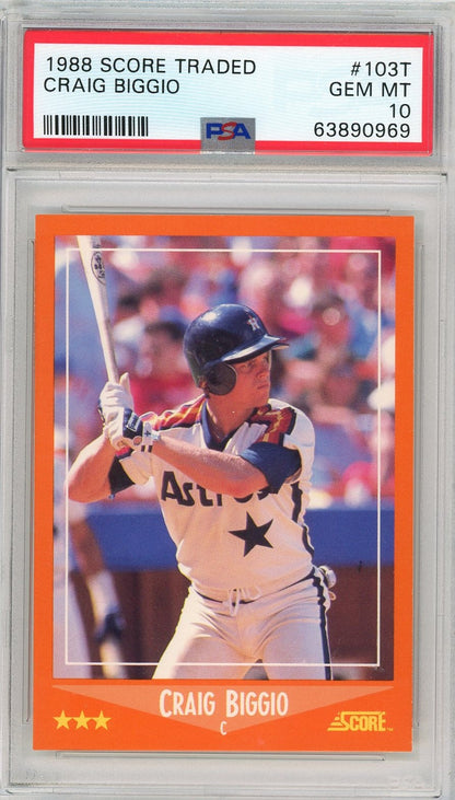 Graded 1988 Score Traded Craig Biggio #103T Rookie RC Baseball Card PSA 10 Gem Mint