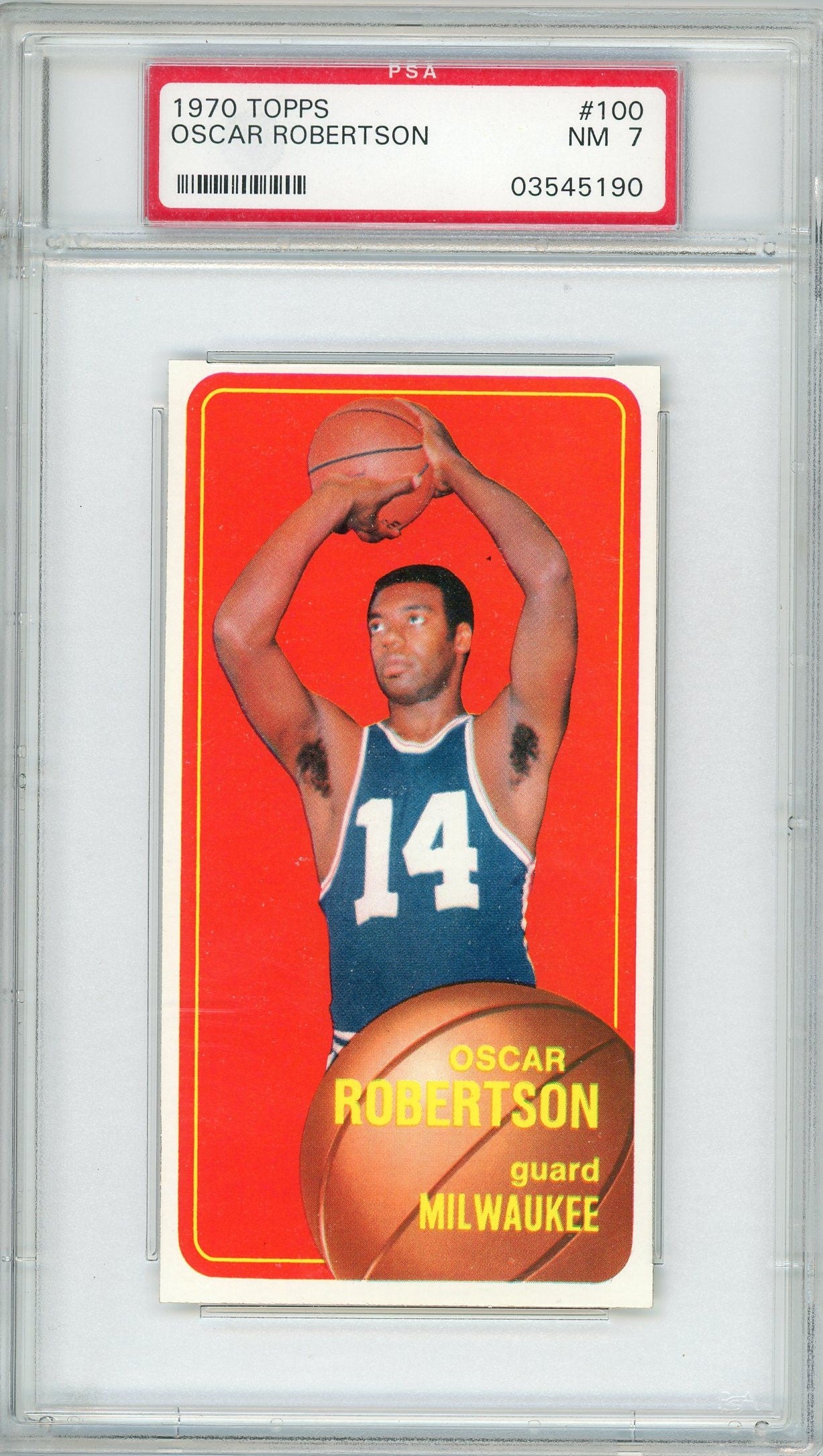 Graded 1970 Topps Oscar Robertson #100 Basketball Card PSA 7 Near Mint