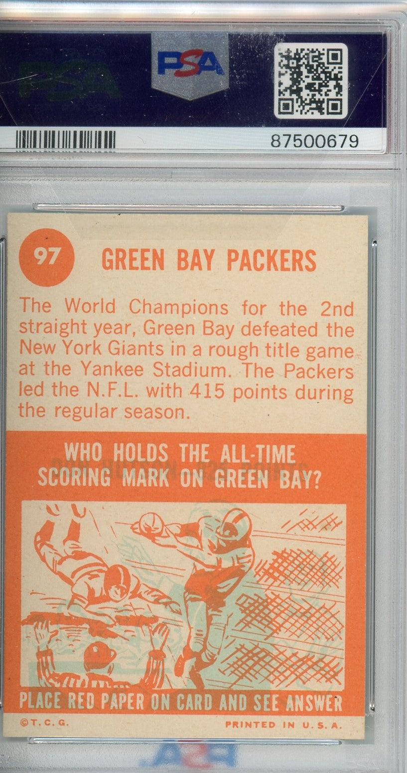 Graded 1963 Topps Green Bay Packers #97 Football Card PSA 6 EX-MT