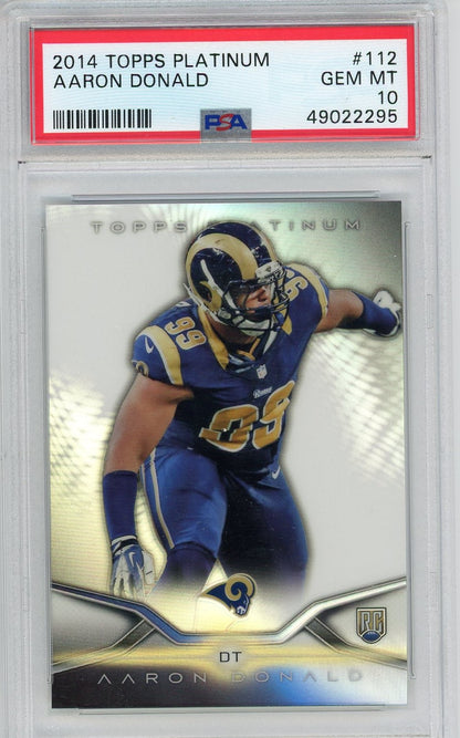 Graded 2014 Topps Platinum Aaron Donald #112 Rookie RC Football Card PSA 10 Gem Mint