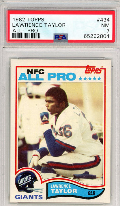 Graded 1982 Topps Lawrence Taylor #434 Rookie RC Football Card PSA 7 Near Mint