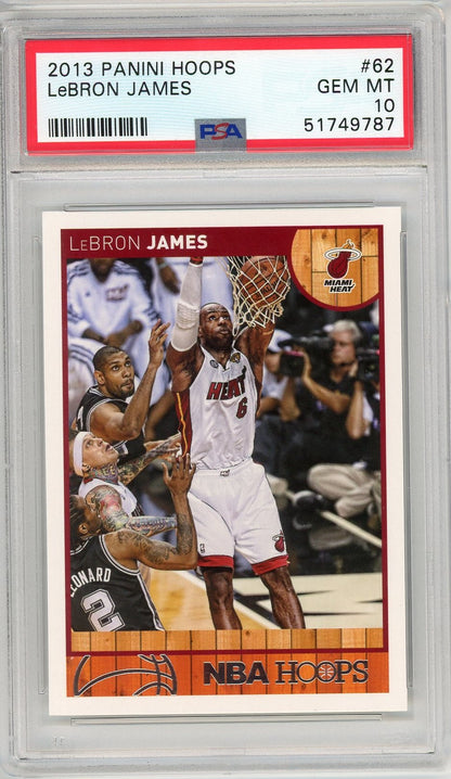 Graded 2013 Panini Hoops LeBron James #62 Basketball Card PSA 10 Gem Mint