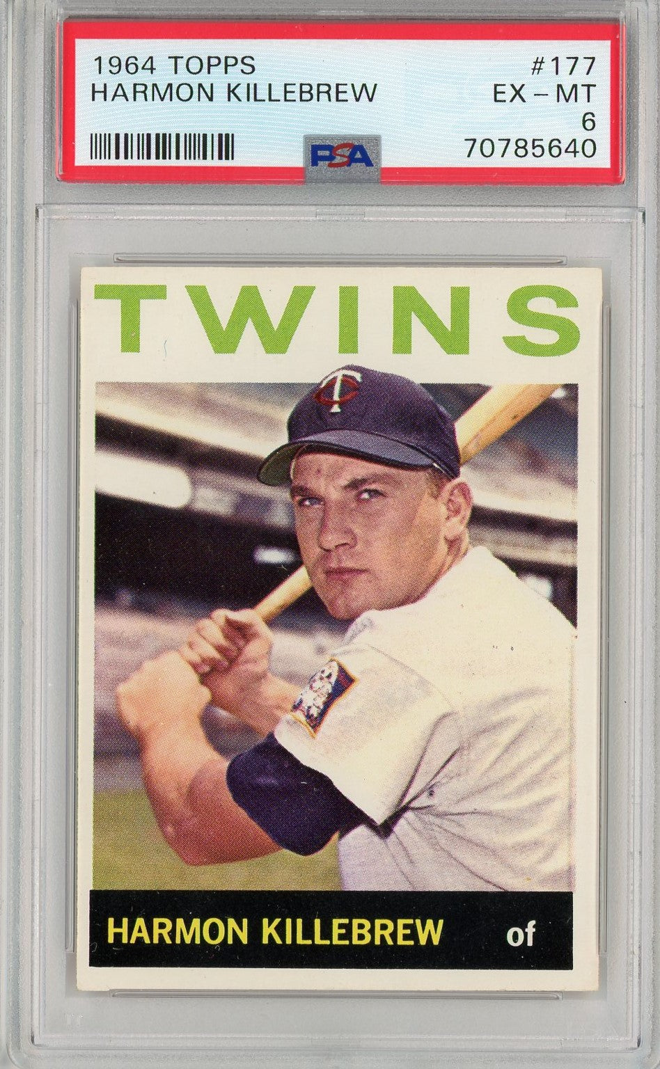 Graded 1964 Topps Harmon Killebrew #177 Baseball Card PSA 6 EX-MT