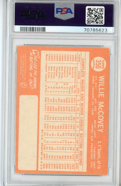 Graded 1964 Topps Willie McCovey #350 Baseball Card PSA 7 Near Mint