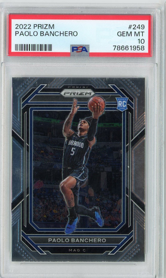 Graded 2022 Panini Prizm Paolo Banchero #249 Rookie RC Basketball Card PSA 10 Gem Mint