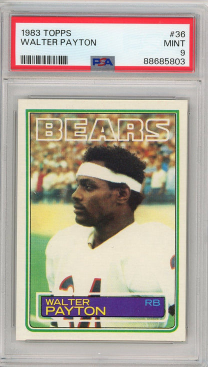 Graded 1983 Topps Walter Payton #36 Football Card PSA 9 Mint