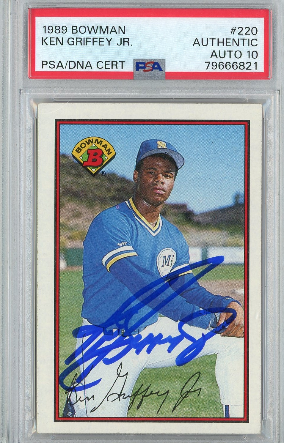 Graded 1989 Bowman Ken Griffey Jr. #220 Rookie RC Baseball Card PSA 10 Auto Grade Gem Mint