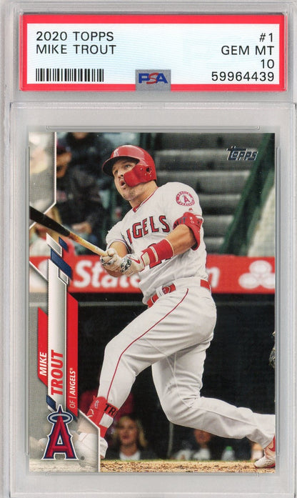 Graded 2020 Topps Mike Trout #1 Baseball Card PSA 10 Gem Mint
