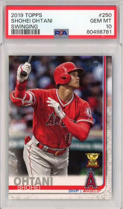 Graded 2019 Topps Shohei Ohtani #250 Swinging Rookie RC Baseball Card PSA 10 Gem Mint