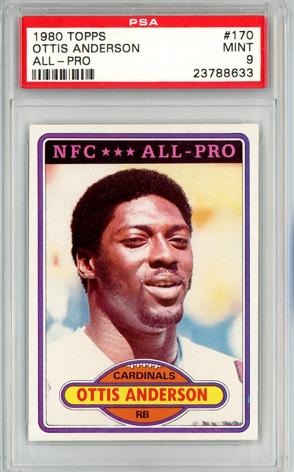 Graded 1980 Topps Ottis Anderson #170 Rookie RC Football Card PSA 9 Mint