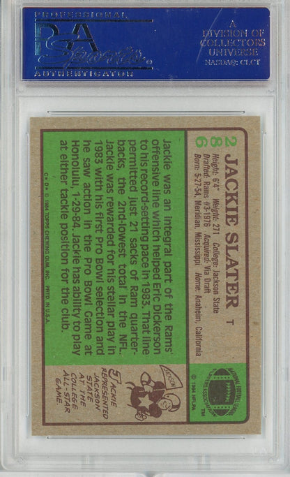 Graded 1984 Topps Jackie Slater #286 Rookie RC Football Card PSA 9 Mint
