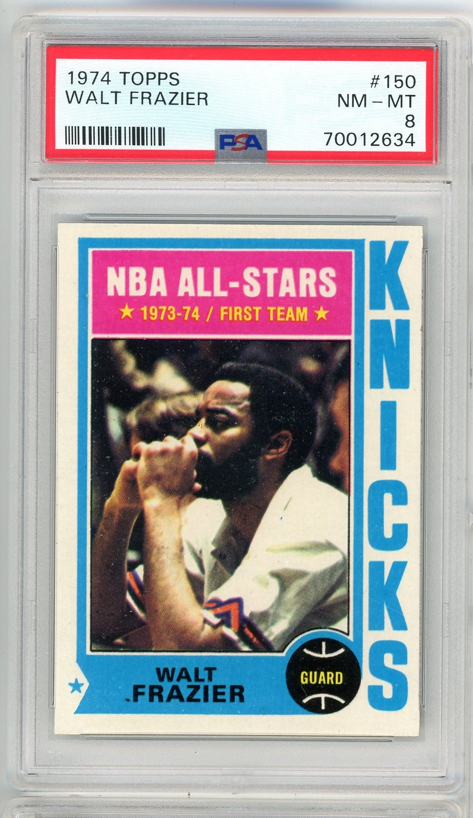 Graded 1974 Topps Walt Frazier #150 Basketball Card PSA 8 NM-MT