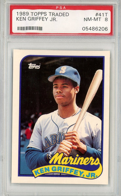 Graded 1989 Topps Traded Ken Griffey, Jr. #41T Rookie RC Baseball Card PSA 8 NM-MT