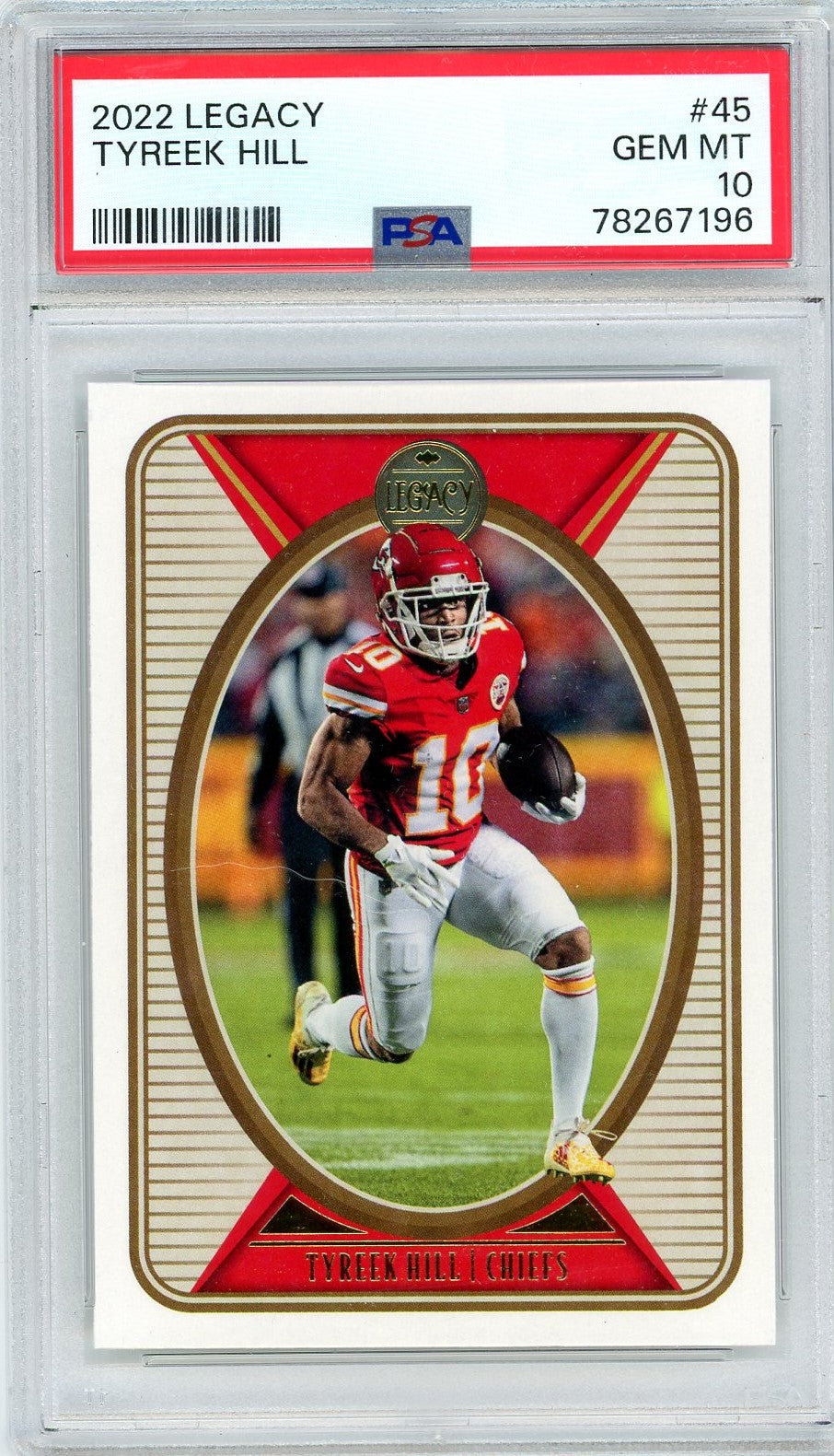 Graded 2022 Panini Legacy Tyreek Hill #45 Football Card PSA 10 Gem Mint