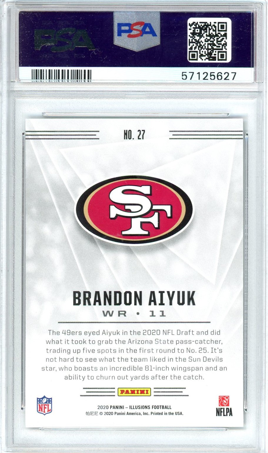 Graded 2020 Panini Illusions Brandon Aiyuk #27 Retail Rookie RC Football Card PSA 10 Gem Mint