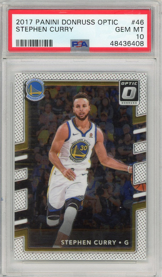 Graded 2017 Panini Donruss Optic Stephen Curry #46 Basketball Card PSA 10 Gem Mint