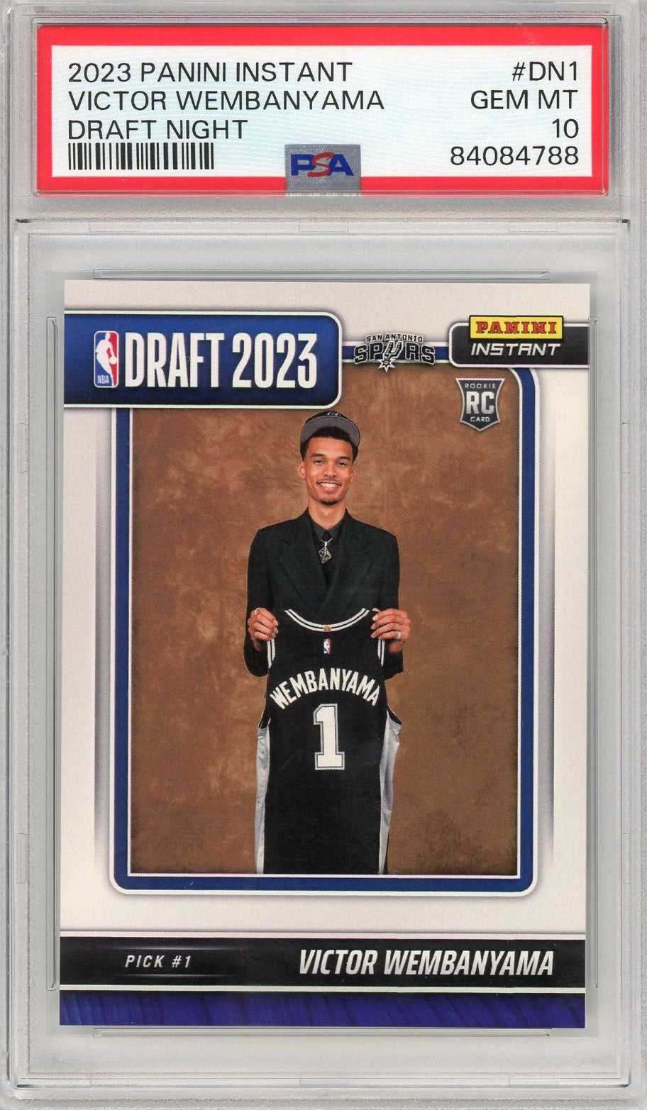 Graded 2023 Panini Instant Victor Wembanyama #DN1 Draft Night Rookie RC Basketball Card PSA 10 Gem Mint