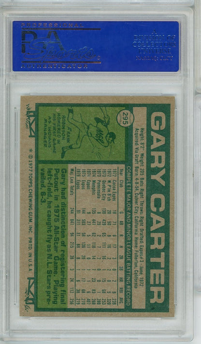 Graded 1977 Topps Gary Carter #295 Baseball Card PSA 5 Excellent