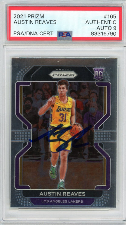 Graded 2021 Panini Prizm Austin Reaves #165 Rookie RC Basketball Card PSA 9 Auto Grade Mint