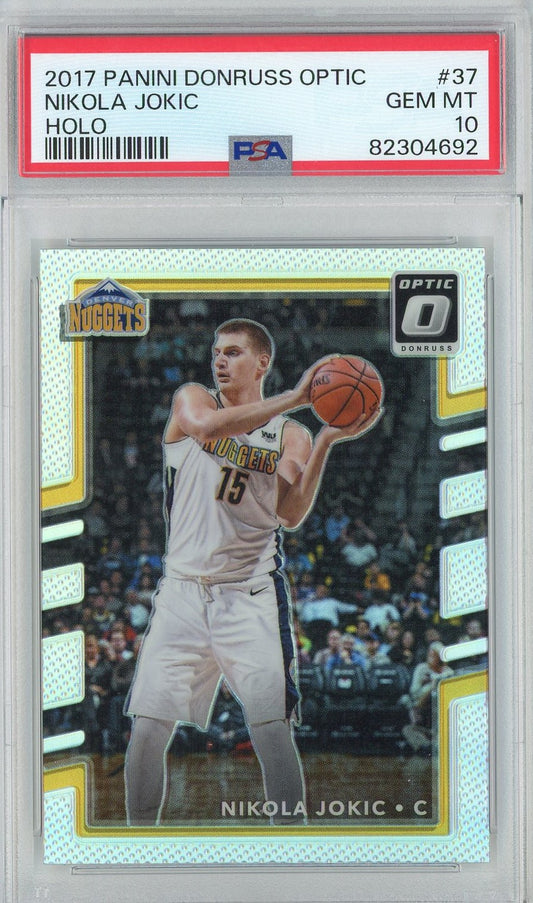 Graded 2017 Panini Donruss Optic Nikola Jokic #37 HOLO Basketball Card PSA 10 Gem Mint