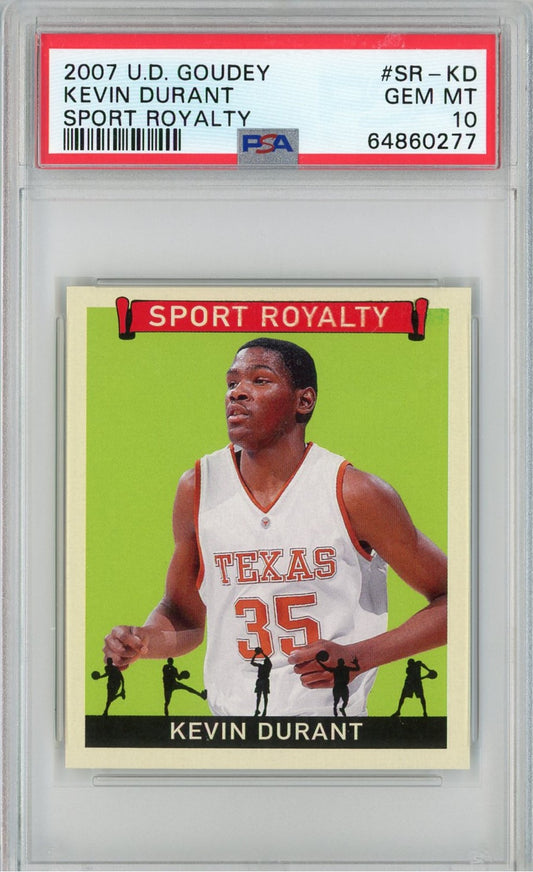 Graded 2007 UD Goudey Kevin Durant #SR-KD Sport Royalty Rookie RC Basketball Card PSA 10 Gem Mint