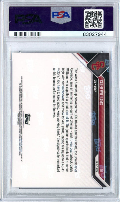 Graded 2023 Bowman U Now Caleb Williams #10 Rookie RC Football Card PSA 10 Gem Mint
