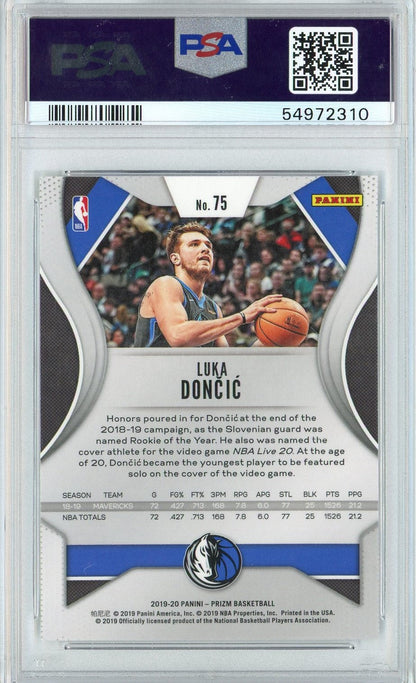 Graded 2019 Panini Prizm Luka Doncic #75 Basketball Card PSA 10 Gem Mint