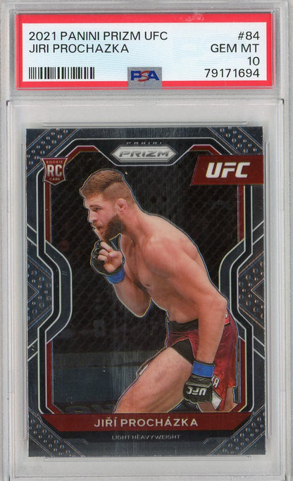 Graded 2021 Panini Prizm UFC Jiri Prochazka #84 Rookie RC UFC MMA Card PSA 10 Gem Mint