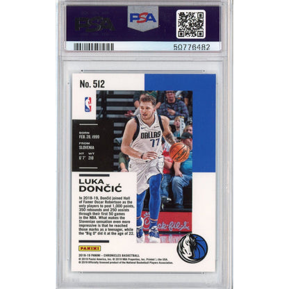 Graded 2018-19 Panini Chronicles Luka Doncic #512 Rookie RC Basketball Card PSA 10 Gem Mint