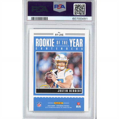 Graded 2020 Panini Contenders Justin Herbert #RYJHE ROY Rookie RC Football Card PSA 10 Gem Mint