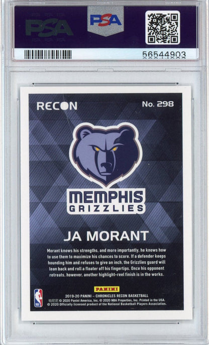 Graded 2019-20 Panini Chronicles Ja Morant #298 Recon Rookie RC Basketball Card PSA 10 Gem Mint
