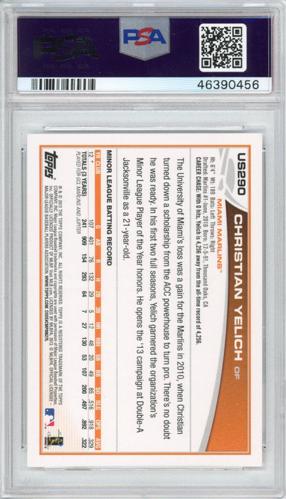 Graded 2013 Topps Update Christian Yelich #US290 Rookie RC Baseball Card PSA 10 Gem Mint