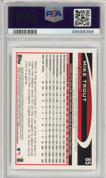 Graded 2012 Topps Opening Day Mike Trout #85 Rookie RC Baseball Card PSA 10 Gem Mint