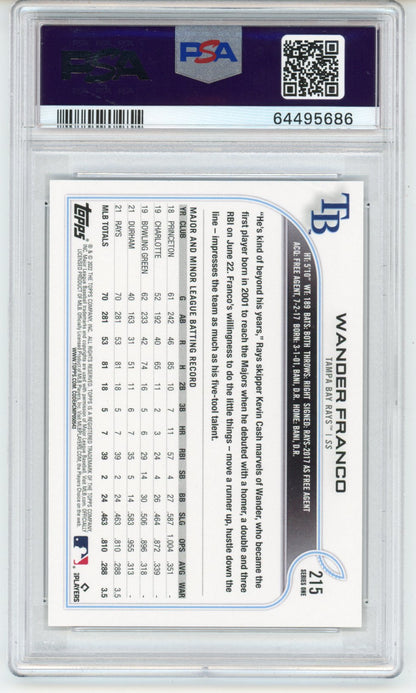 Graded 2022 Topps Wander Franco #215 Rookie Cup RC Baseball Card PSA 10 Gem Mint