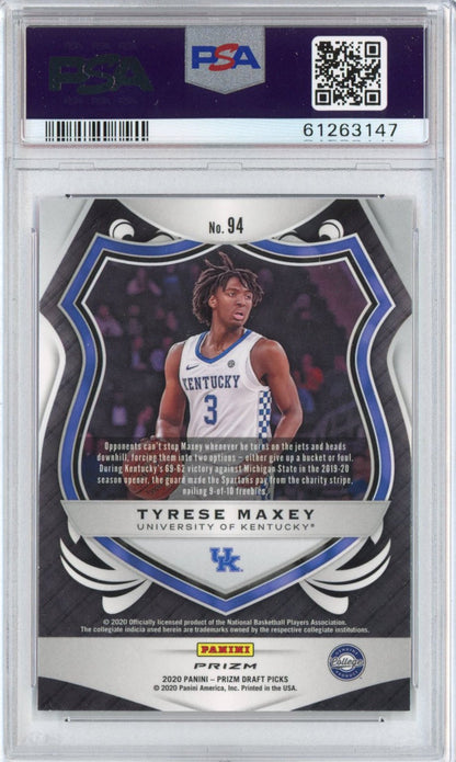 Graded 2020-21 Panini Prizm DP Draft Picks Tyrese Maxey #94 Crusade Pink Ice Rookie RC Basketball Card PSA 10 Gem Mint