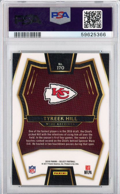 Graded 2016 Panini Select Tyreek Hill #170 Rookie RC Football Card PSA 10 Gem Mint