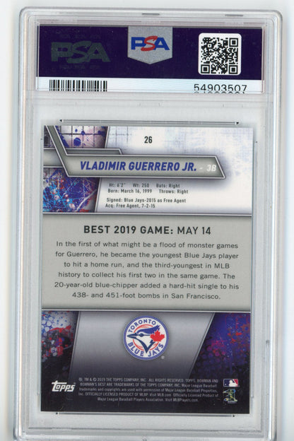 Graded 2019 Bowman's Best Vladimir Vlad Guerrero Jr. #26 Rookie RC Baseball Card PSA 10 Gem Mint