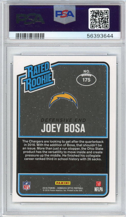 Graded 2016 Panini Donruss Optic Joey Bosa #175 Rookie RC Football Card PSA 10 Gem Mint