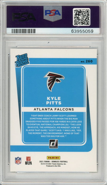Graded 2021 Panini Donruss Kyle Pitts #260 Rookie RC Football Card PSA 10 Gem Mint