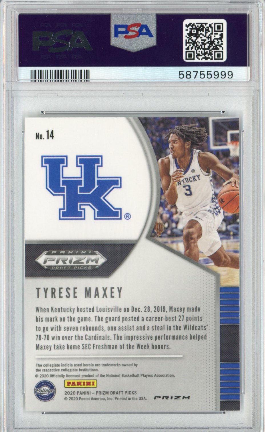 Graded 2020-21 Panini Prizm DP Draft Picks Tyrese Maxey #14 Fast Break Rookie RC Basketball Card PSA 10 Gem Mint