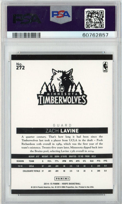 Graded 2014-15 Panini Hoops Zach LaVine #272 Rookie RC Basketball Card PSA 10 Gem Mint