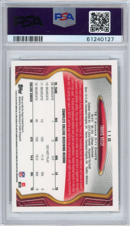 Graded 2013 Topps Chrome Travis Kelce #118 Rookie RC Football Card PSA 10 Gem Mint