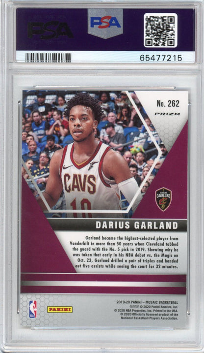 Graded 2019-20 Panini Mosaic Darius Garland #262 Reactive Blue Rookie RC Basketball Card PSA 10 Gem Mint