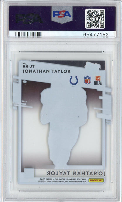 Graded 2020 Panini Chronicles Jonathan Taylor #RRJT Clearly Donruss Rated Rookie RC Football Card PSA 10 Gem Mint