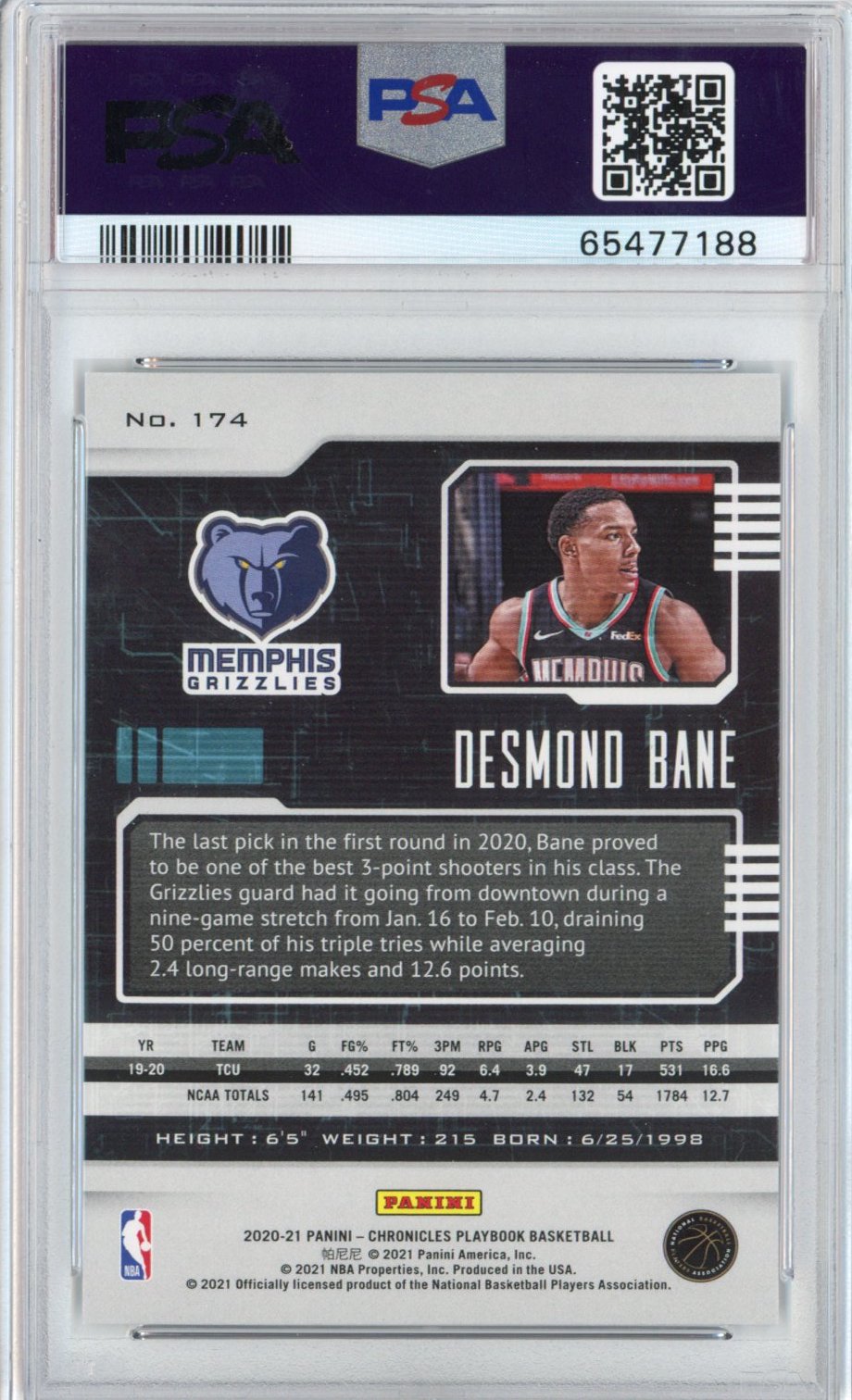 Graded 2020-21 Panini Chronicles Desmond Bane #174 Rookie RC Basketball Card PSA 10 Gem Mint
