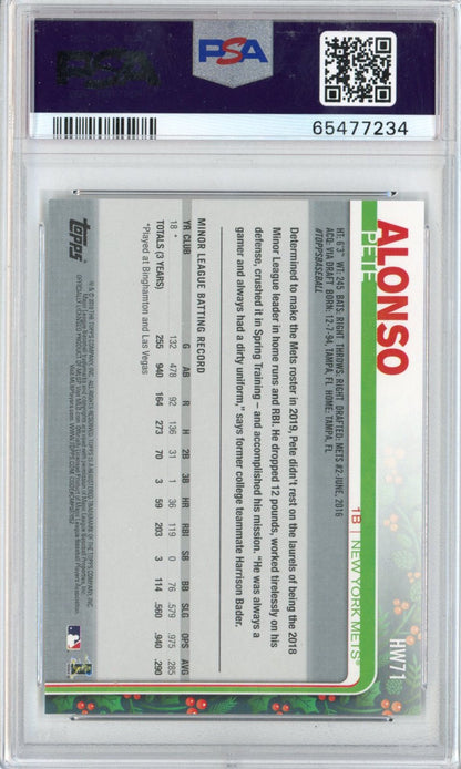 Graded 2019 Topps Holiday Pete Alonso #71 Rookie RC Baseball Card PSA 9 Mint