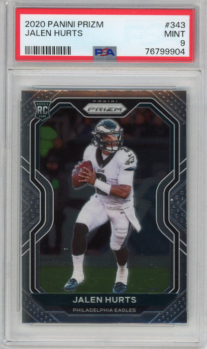 Graded 2020 Panini Prizm Jalen Hurts #343 Rookie RC Football Card PSA 9 Mint