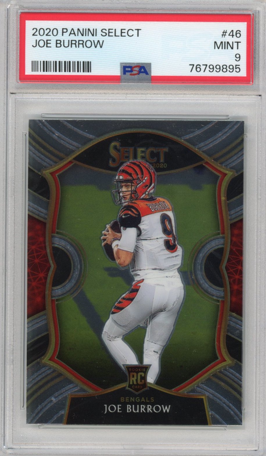Graded 2020 Panini Select Joe Burrow #46 Rookie RC Football Card PSA 9 Mint
