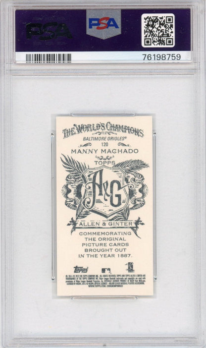 Graded 2013 Topps Mini Allen & Ginter Manny Machado #120 Rookie RC Baseball Card PSA 10 Gem Mint