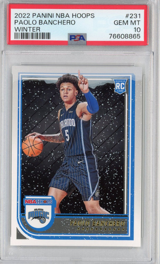 Graded 2022-23 Panini NBA Hoops Paolo Banchero #231 Winter Rookie RC Basketball Card PSA 10 Gem Mint